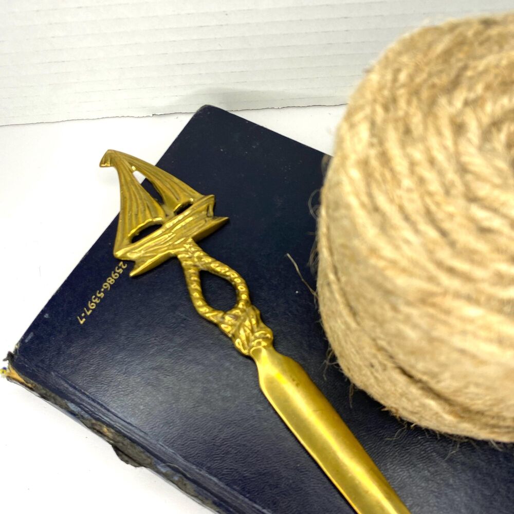 Vintage Brass Letter Opener...Sailboat 9 1/4"